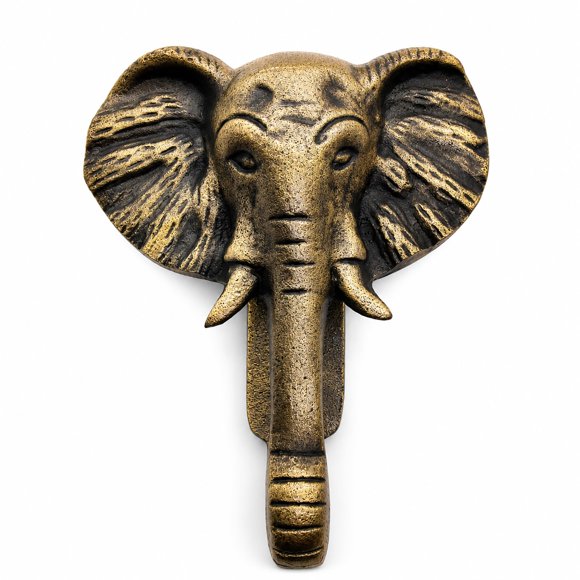 Llamador de puerta 5MOONSUN5 Elefante de 15 cm Acabado Antiguo