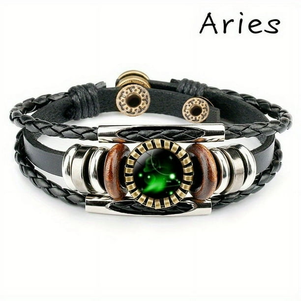 12 Constellation Beaded Leather And Charm Bracelets,12 Styles Available