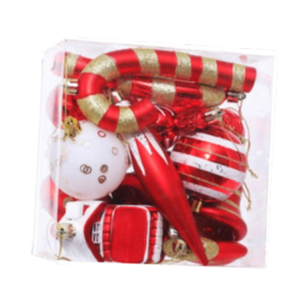16 adornos navideños colgantes para decoración del hogar, accesorios fotográficos, adornos de interior, celebración para pared, puerta, hogar, sala de Rojo
