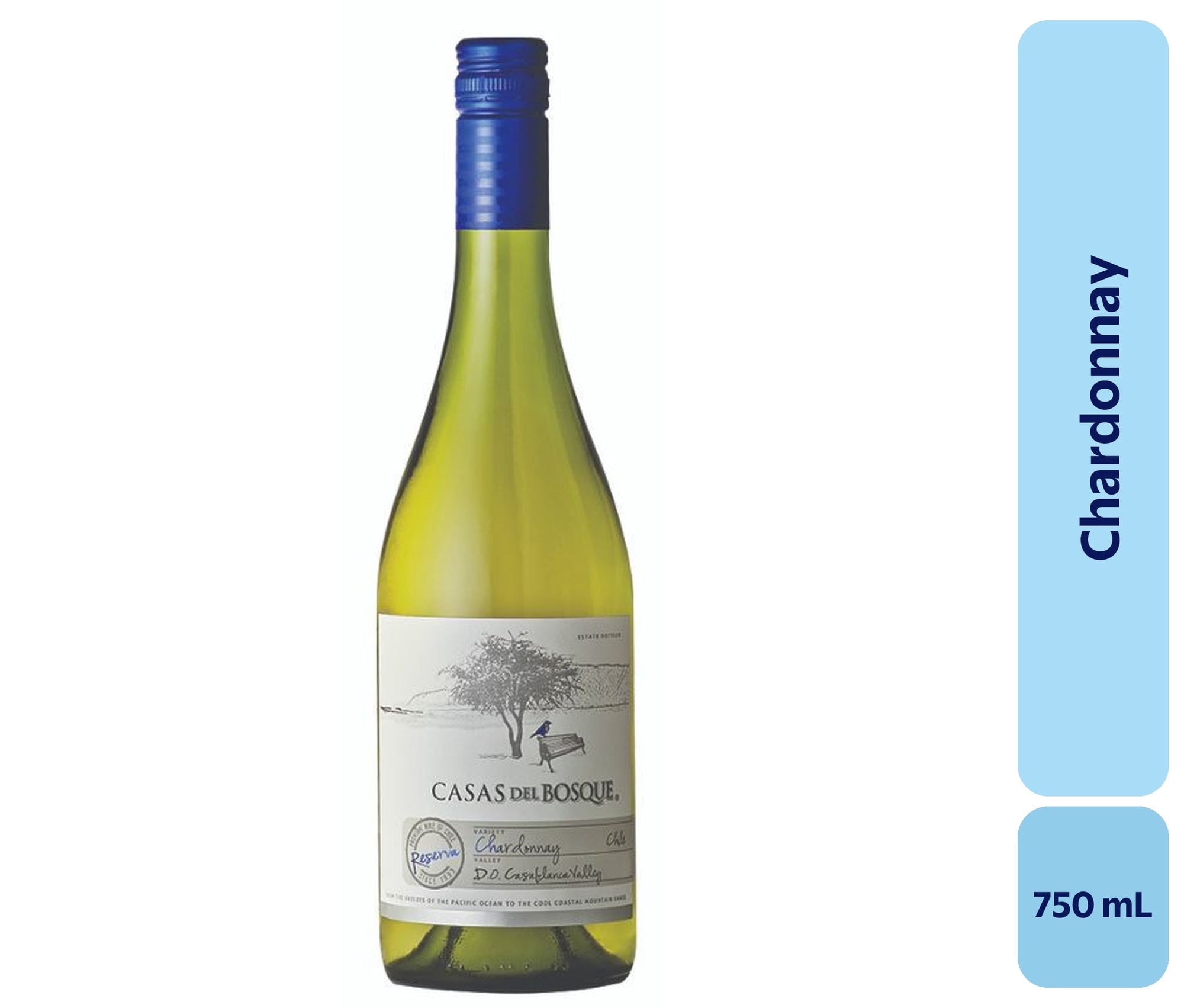 Vino Chardonnay Botella 750 mL Casas Del Bosque