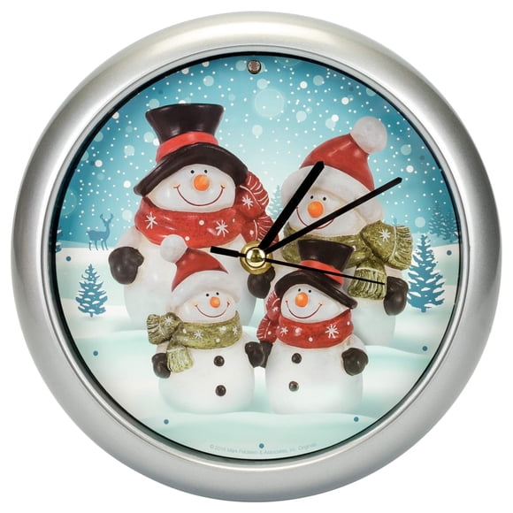 Reloj de pared Mark Feldstein & Associates Snowman Family 20 cm