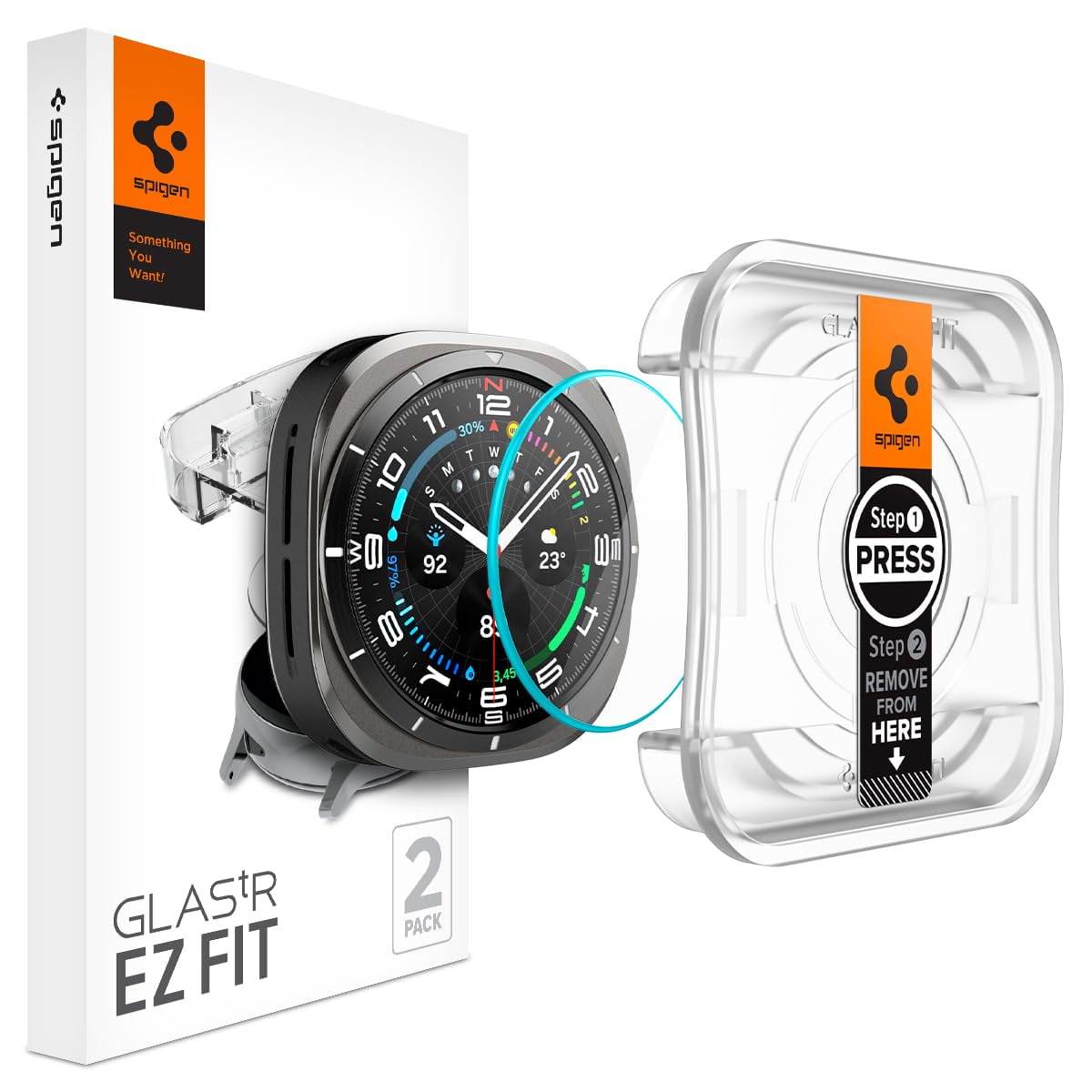 Protector De Pantalla Spigen Glastr Ez Fit Para Galaxy Watch Ultra, Paquete De 2