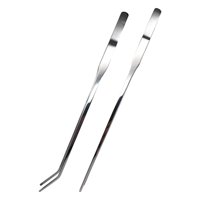 Magideal - Pinzas Para Acuario, Pinzas Para Alimentación De Reptiles, Juego De Pinzas Rectas Y Curvas De 10,6 Pulgadas Para Plantas Acuáticas, Lagartos, Gecko, 2