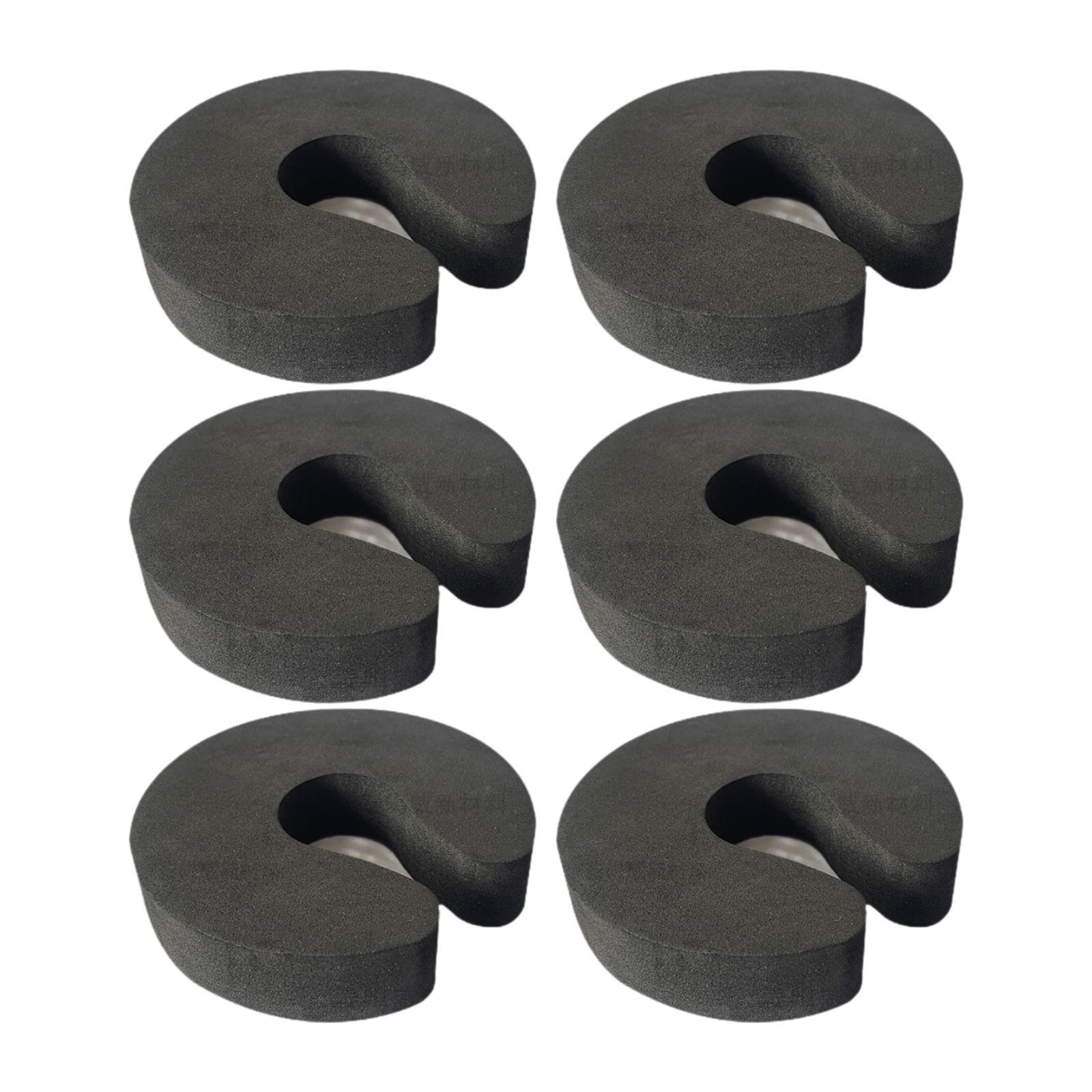 Bothyi - 6 Protectores De Puerta Multifuncionales Para El Hogar, Color Negro, 20 Mm