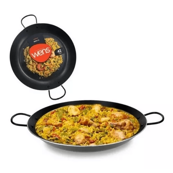 Paellera de teflón antiadherente de 42 cm, Firenze Wens, negro