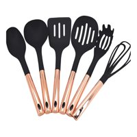 Genérico - Set 7 Piezas Utensilios Cocina Acero Inoxidable Oro Rosa