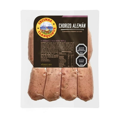 Chorizo Alemán 8 Un 400 G Llanquihue