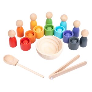 Magideal - Bolas De Arco Iris Para Niños En Tazas Juguete Montessori 7 Colores Clasificación Y Conteo De Colores Entrenamiento Pensamiento Lógico Juguetes Educat