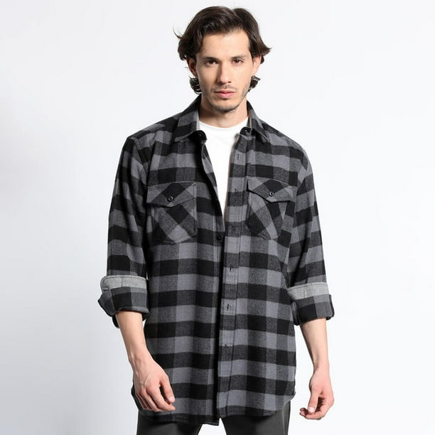 Camisa Manga Larga Leñadora Special Fit negro XXL