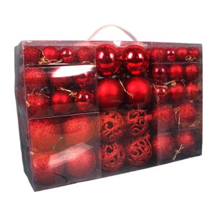 Magideal - 100 Piezas Adornos Decoraciones Para Árboles Bolas Navidad Decoraciones Diy Inastillables Para Año Nuevo Aniversario Fiesta Compromiso Vacaciones , Estilo A Rojo Largo