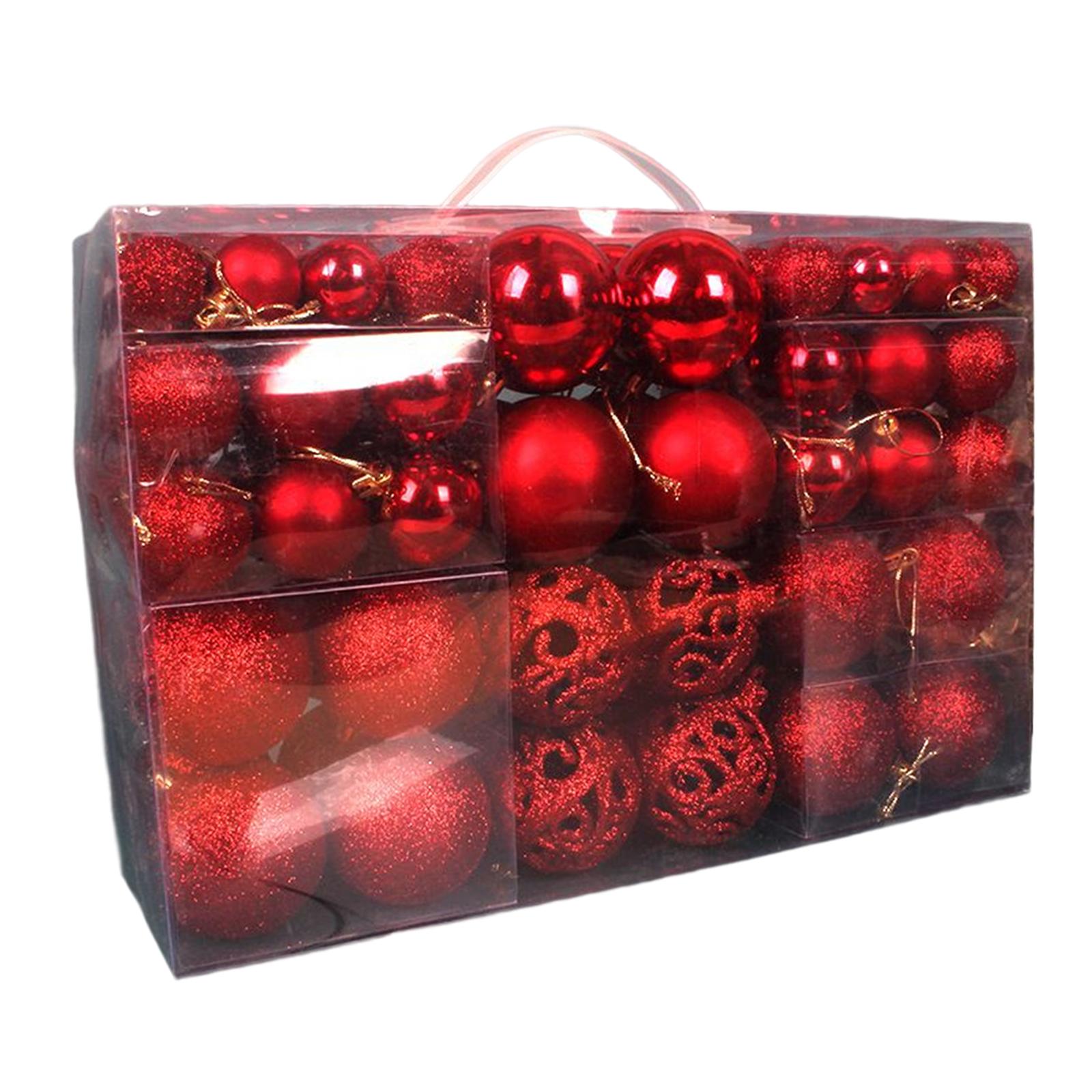 Magideal - 100 Piezas Adornos Decoraciones Para Árboles Bolas Navidad Decoraciones Diy Inastillables Para Año Nuevo Aniversario Fiesta Compromiso Vacaciones , Estilo A Rojo Largo