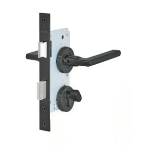 Stark Design - Cerradura De Embutir Puertas De Dormitorios, Bodegas, Oficinas. Cilindro Exterior Y Seguro Interior. Manillas Ambos Lados, Modelo: Maite. (Negro Mate). Sku: Sde204-Bl.Kit.Maite