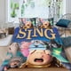 thumbnail image 2 of Sing Movie Conjunto de sábanas temático, trío de piezas, cómodo y amigable con la piel, diseño único, regalo de decoración para el hogar para familiares, amigos y fans,140cm *210cm, 2 of 6