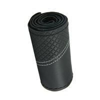 Magideal - Funda Genérica Para Volante, Cosida A Mano, Transpirable, De Cuero Que Absorbe El Sudor. Linea Blanca