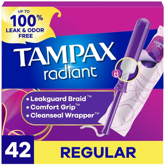 Tampones Tampax Radiant Regular 42 unidades Rosa Azul