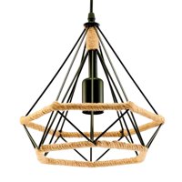 Genérico - Lampara Rustica Vintage Colgante Cuerda Cañamo E27