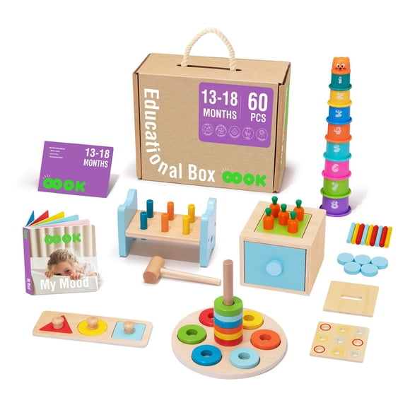 Set de aprendizaje 8 en 1 de Montessori Toys Tookyland para niños de 1 año