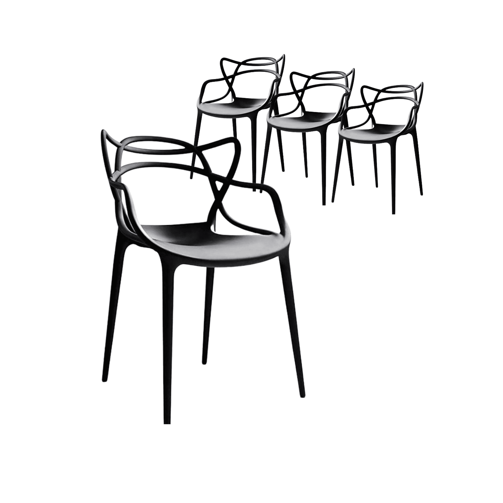 Habita2 Chile - Pack 4 Sillas Comedor Y Terraza Master Polipropileno - Negro