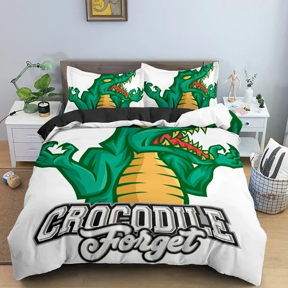 x1776 Bed Sheets Cartoon Dinosaur Pattern Luxury Duvet Cover Bedding Set For Kid's Bedroom Twin Size Home Textile /Pcs 3-Piece Bedding Set (1 Duvet Cover + 2 Pillow Shams) nj1776