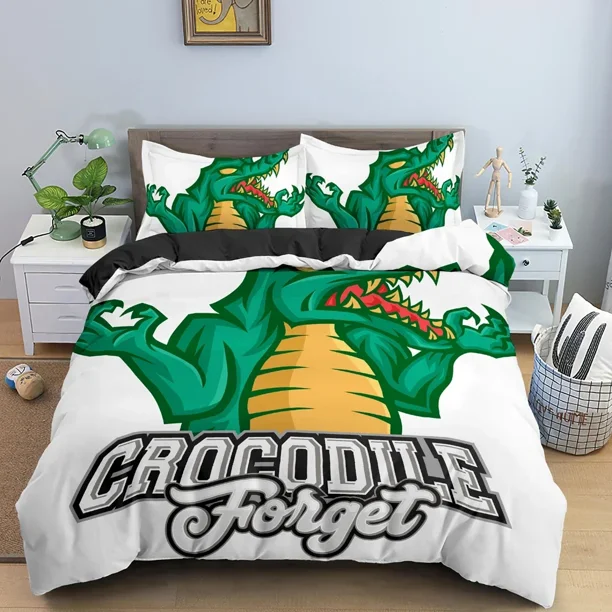 x1776 Bed Sheets Cartoon Dinosaur Pattern Luxury Duvet Cover Bedding Set For Kid's Bedroom Twin Size Home Textile /Pcs 3-Piece Bedding Set (1 Duvet Cover + 2 Pillow Shams) nj1776