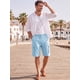 thumbnail image 2 of INSPIRE CHIC Pantalones Cortos Cargo de Hombre Casuales y Ligeros con Cintura Elástica con Cordón y Múltiples Bolsillos S Azul Claro, 2 of 5