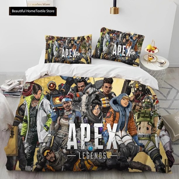 A-Apex Legends Game Gamer Cartoon Comforter Bedding Set,Duvet Cover Bed Set Quilt Cover Pillowcase,king Queen Size Bedding SetBed Sheets