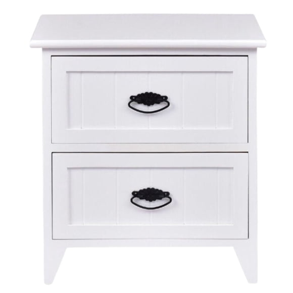 VELADOR DORMITORIO VERONA 2 CAJONES BLANCO