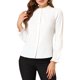 thumbnail image 1 of INSPIRE CHIC Blusa de Mujer con Volantes, Botones, Cuello Alto, Manga Larga, Talla L, Color Blanco, 1 of 8