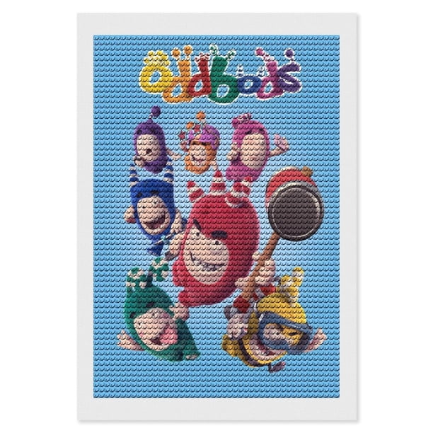 Oddbods Kits de Pintura de Diamantes para Adultos 5D DIY Diamond Art Kits Full Drill Diamond Dots para Regalo Decoración de Pared y Relajación Artes de Gemas 20*30cm