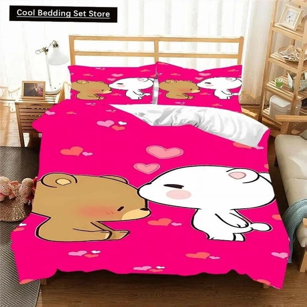 x1994 Bed SheetsKawaii Bubu and Dudu ing Anime Bedding Set Duvet Cover Comforter Bed Twin Full Size Bedding Set Kids 3-Piece Bedding Set (1 Duvet Cover + 2 Pillow Shams) nj1994