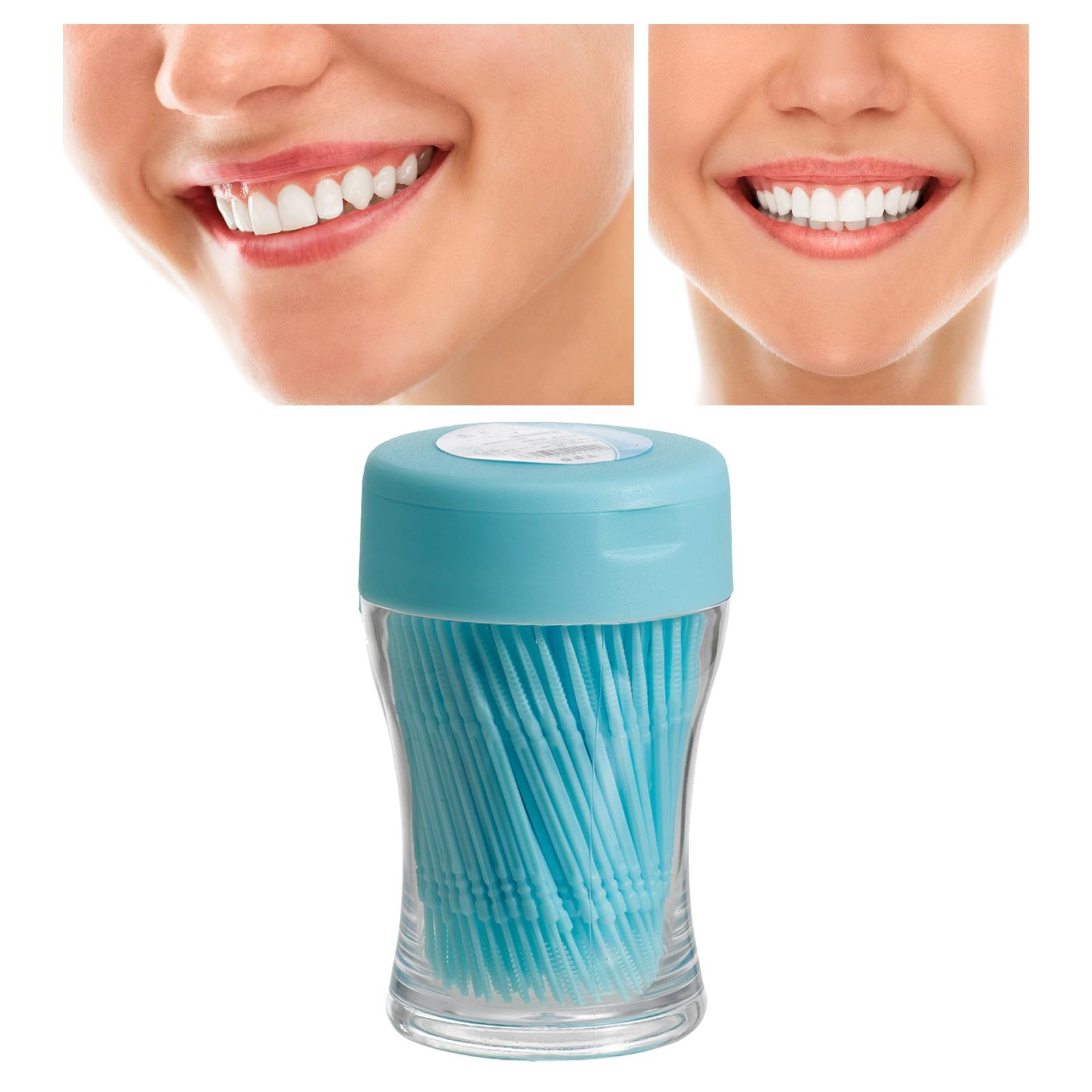 Ioensy - 200X Palillos De Dientes Herramienta De Limpieza De Dientes Palo De Dientes Cepillo Palillo De Dientes Azul