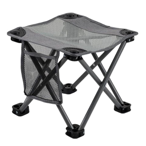 Ioensy - Silla Plegable Taburete Ligero Taburete De Camping Para Picnic En La Playa Al Aire Libre Gris Grande