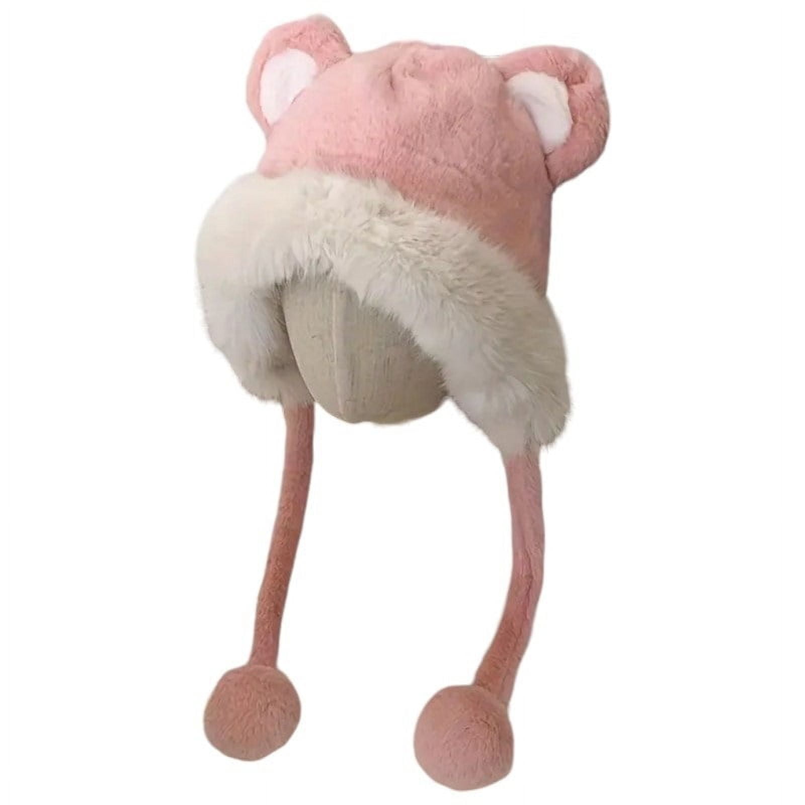 Mh - Gorro De Invierno Para Niños, De Felpa Diseño De Osito Color Rosado
