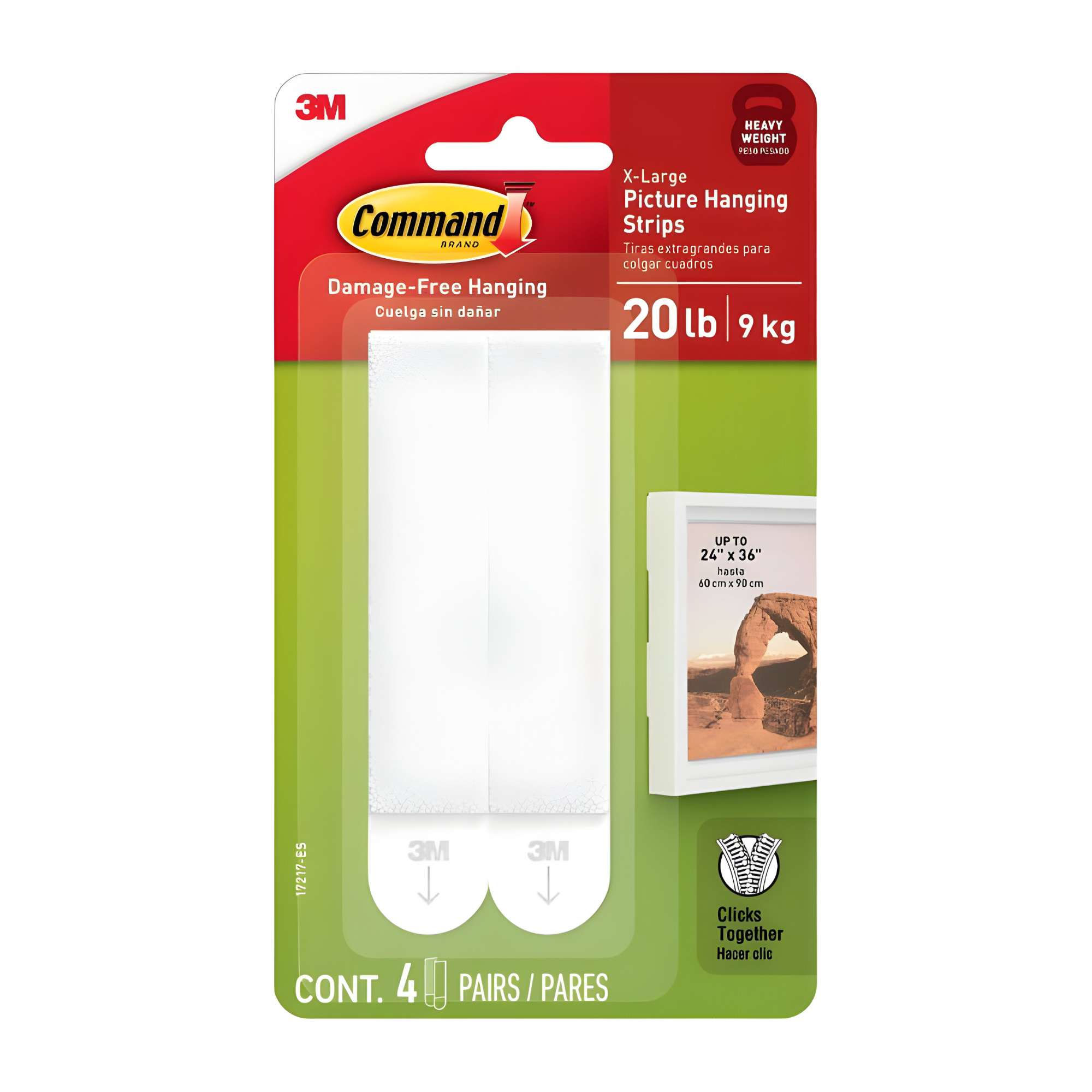 Tiras Blancas Para Colgar Cuadros 4 Pares 1 Un Command