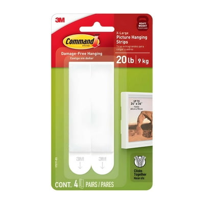 Tiras Blancas Para Colgar Cuadros 4 Pares 1 Un Command