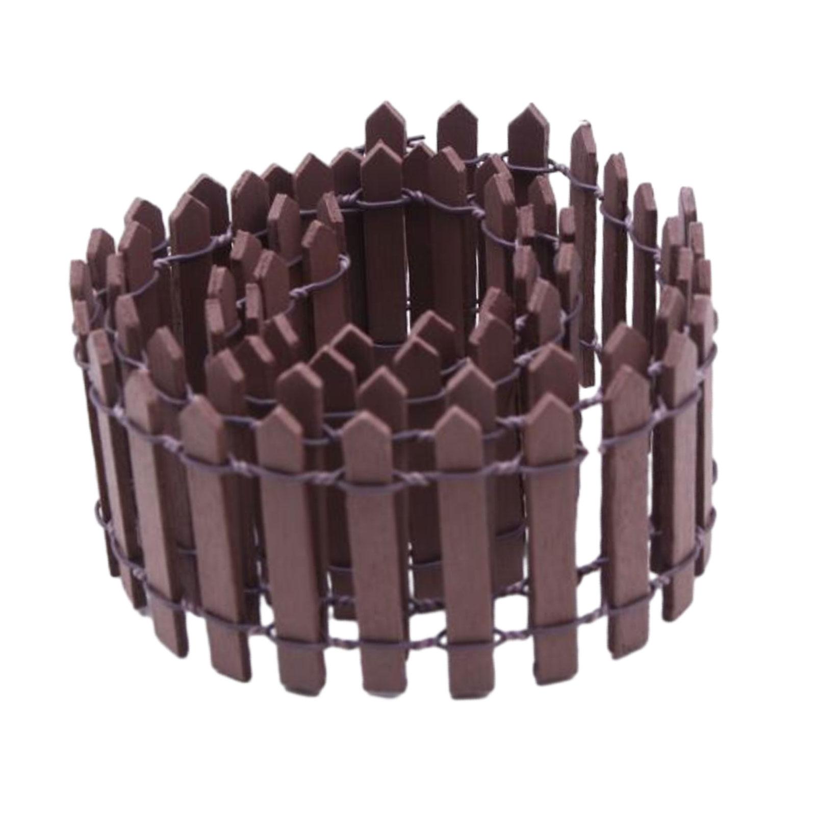 Magideal - Valla De Jardín De Hadas En Miniatura, Valla De Madera Para Exteriores, Micropaisaje, Decoración De Jardín De 90X5Cm Para Decoración De Casa De Muñeca Café