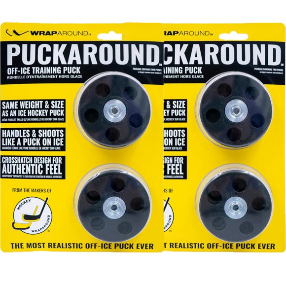 Disco de hockey Wraparound paquete de 4 con sensación real de hielo