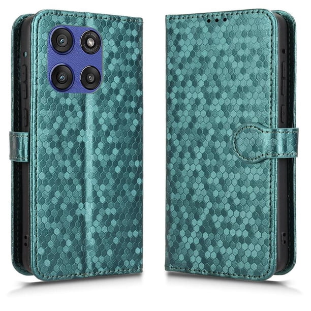Funda Cartera Lunares Motorola Edge 60 Stylus con Tarjetero, Correa y Soporte Verde