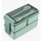 thumbnail image 1 of Lunch Box 2 Niveles Fiambrera Desmontable Con Cubiertos Verde, 1 of 4