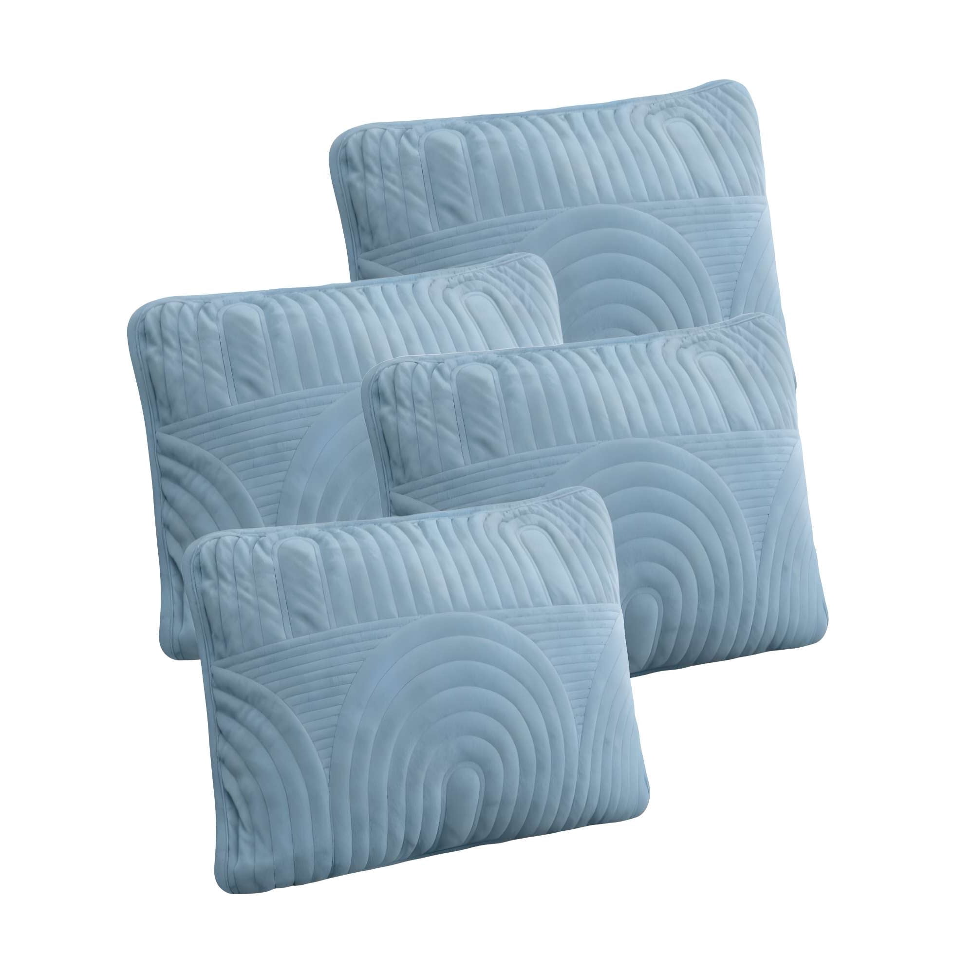 Genérico - Set De 4 Fundas De Cojin Serie Arco 30x50 Cm Celeste