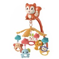 Total Click - Juguete Movil Sonajero Infantil Con Luz Y Sonido Ardilla Naranja