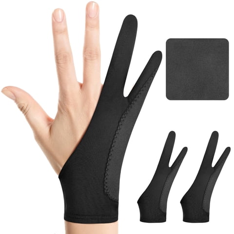 Guantes De Dibujo Digital Kortimu De 3 Capas Con Rechazo De Palma, Paquete De 2