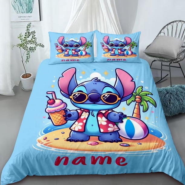 Customizable Stitch Duvet Cover Cartoon Personalized Name Bedding Set Quilt Cover Full Size Bedroom Decor for Children GiftBed Sheets