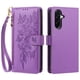 thumbnail image 2 of Funda Billetera Floral en Relieve samsung galaxy A27 5g con Tarjetero y Cremallera Morado, 2 of 6