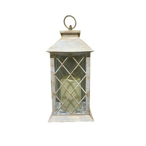 Vgo - Fanal Pl C/ Vela Led 14X14X31 Cm. Blanco