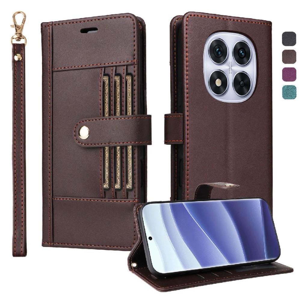 Foxdock Funda Tipo Cartera Para Xiaomi Poco X7 – Cubierta De Cuero Pu Con Múltiples Ranuras, Bolsillo Para Efectivo Y Correa De Muñeca