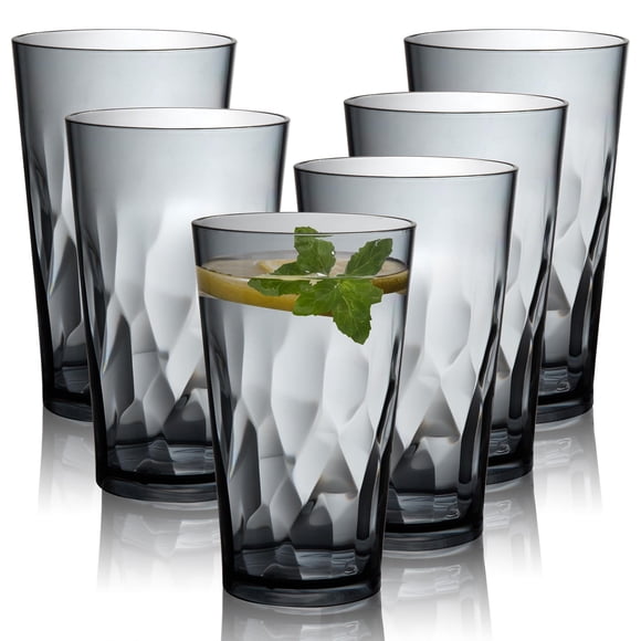 Set de 6 Vasos de Plástico JGIRL de 470 ml Gris