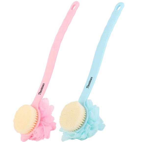 Cepillo para la Espalda Tbestmax con Mango Largo y Esponja de Lufa para Ducha