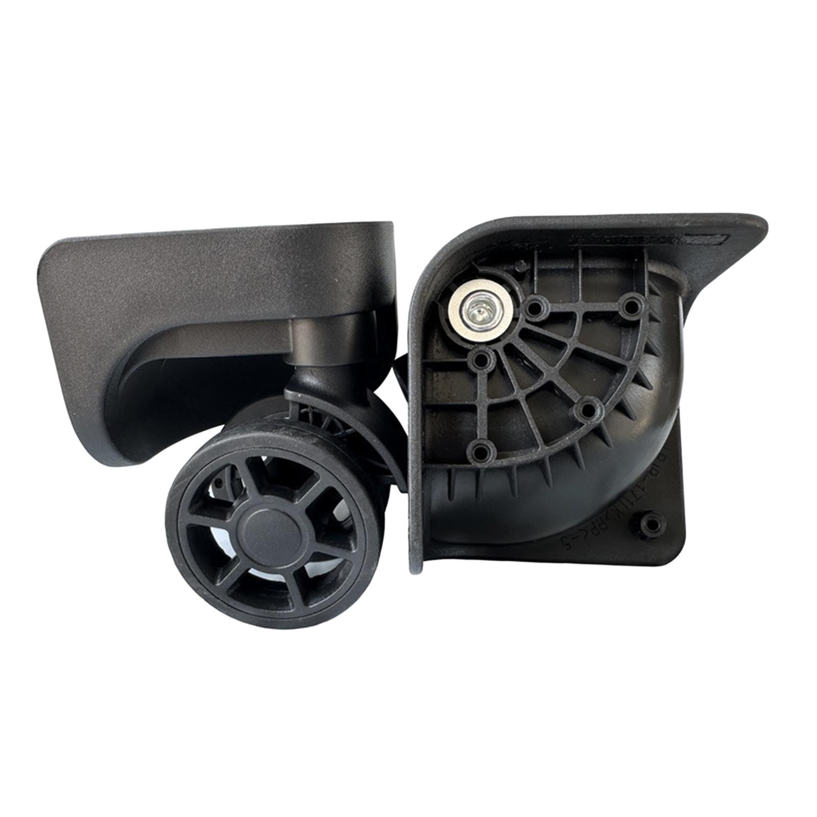 Ioensy - 2 Ruedas Para Maletas De Doble Fila Con Soporte De Carga, Fáciles De Instalar Y De Repuesto, Color Negro