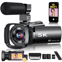 Cámara De Vídeo Anteam 5K, 64 Mp, Wifi, Vlogging, Zoom 8X, 3.5 Pulgadas